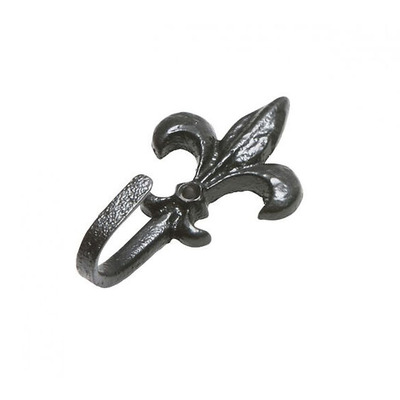 Kirkpatrick Black Antique Malleable Iron Fleur De Lys Coat Hook - AB4463 BLACK ANTIQUE FINISH