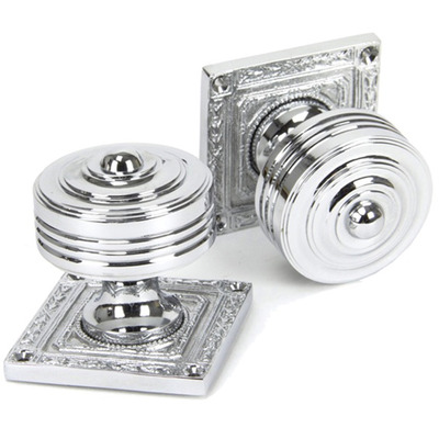 From The Anvil Tewkesbury Square Mortice Door Knob Set, Polished Chrome - 90292 (sold in pairs) POLISHED CHOME