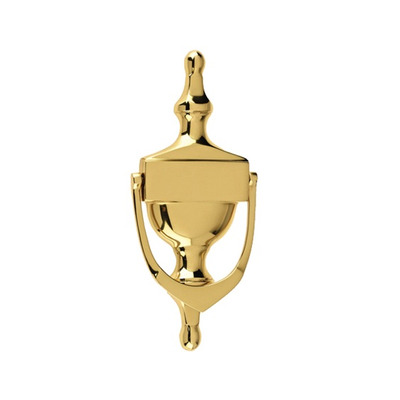 Mila ProLinea Victorian Urn Door Knocker (6" OR 8"), Polished Gold Finish - 590004 POLISHED GOLD - 8"