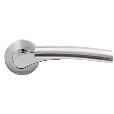Excel Jigtech Ultro Polished Chrome and Satin Chrome Door Handles - JTF1065 (sold in pairs) POLISHED CHROME & SATIN CHROME DUAL FINISH