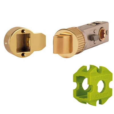 Excel Jigtech 3 Inch Privacy Smartlatch (Bolt Through), Polished Brass Finish - JTL4422 PRIVACY SMARTLATCH 75MM (3 INCH) POLISHED BRASS FINISH
