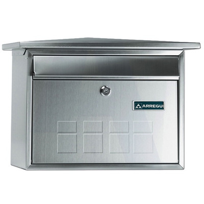 Arregui Premium Mailbox (275mm x 410mm x 80mm), Satin Stainless Steel - L27353 SATIN STAINLESS STEEL