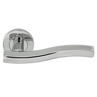 Consort Chicane Lever On Round Rose, Polished Stainless Steel Door Handles - CH699PSS (sold in pairs) POLISHED FINISH