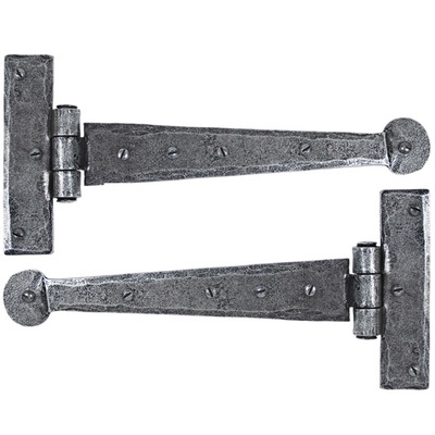 From The Anvil Penny End T-Hinge (Various Sizes), Pewter - 33650 (sold in pairs) 4" T-HINGE (PAIR), PEWTER