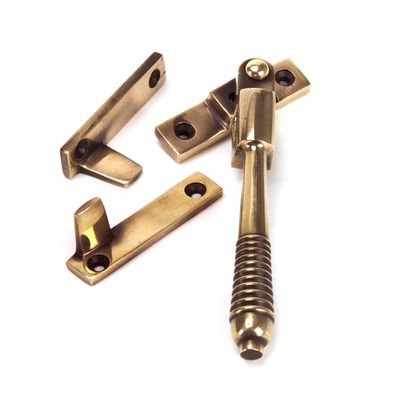 From The Anvil Night Vent Reeded Locking Window Fastener (152mm), Polished Bronze - 91941 POLISHED BRONZE