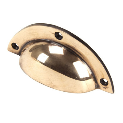 From The Anvil Blacksmith Plain Drawer Pull (84mm C/C), Polished Bronze - 91961 POLISHED BRONZE