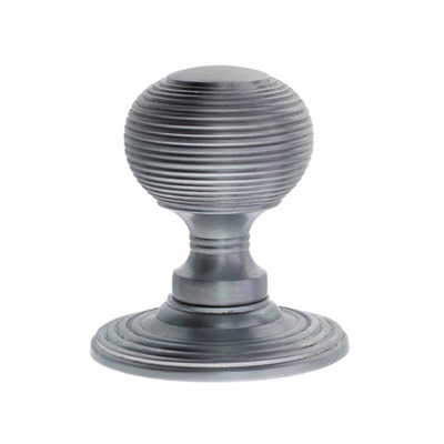 Atlantic Old English Ripon Solid Brass Reeded Mortice Knob, Satin Chrome - OE50RMKSC (sold in pairs) SATIN CHROME