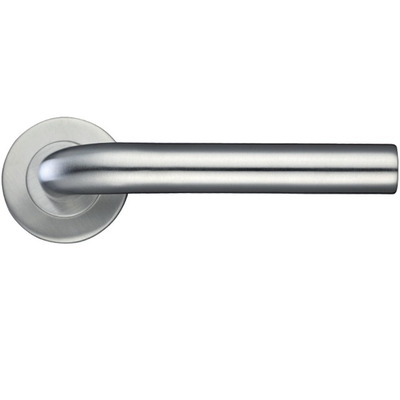 Zoo Hardware ZCS2 Radius Lever On Round Rose, Satin Stainless Steel - ZCS020SS (sold in pairs) SATIN STAINLESS STEEL
