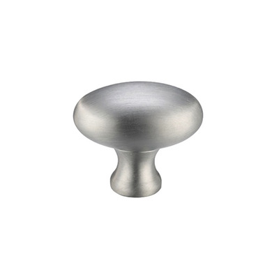 Zoo Hardware Fulton & Bray Oval Cupboard Knobs (32mm OR 38mm), Satin Chrome - FCH05SC SATIN CHROME - 32mm x 25mm