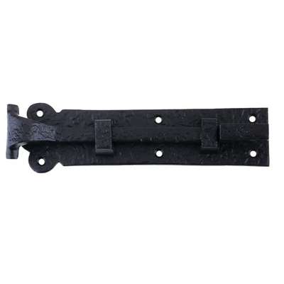 Zoo Hardware Foxcote Foundries Cranked Plain Door Bolt (8"), Black Antique - FF56  BLACK ANTIQUE - 200mm x 48mm