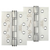 Zoo Hardware 4 Inch Grade 13 Ball Bearing Hinge, Satin Stainless Steel - ZHSS243SS (sold in pairs) SATIN STAINLESS STEEL - 102mm x 75mm x 3mm