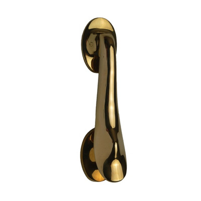 Cardea Ironmongery Slipper Shape Door Knocker (195mm x 47mm), Unlacquered Brass - AX003UNL UNLACQUERED BRASS