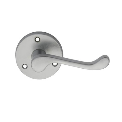 Carlisle Brass Victorian Scroll Traditional Door Handles On Round Rose, Satin Chrome - DL56SC (sold in pairs) SATIN CHROME