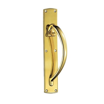 Carlisle Brass Large Pull Handle (Left Or Right Hand), Polished Brass - PF100 POLISHED BRASS - LEFT HAND
