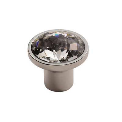 Carlisle Brass Fingertip Round Crystal Cupboard Knob (34mm Diameter), Polished Chrome - FTD770CCP POLISHED CHROME - 34mm