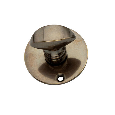 Spira Brass Lady Bathroom Thumb Turn & Release, Antique Finish (Unlacquered) - SB3108AT ANTIQUE FINISH (UNLACQUERED)