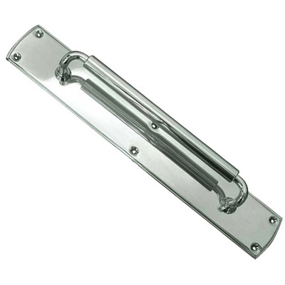 Frelan Hardware Chatsworth Pull Handle On Backplate (380mm OR 460mm), Polished Chrome - JV3694PC POLISHED CHROME - 460mm x 75mm