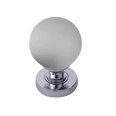 Frelan Hardware Frosted Ball Glass Mortice Door Knob, Polished Chrome - JH5204PC (sold in pairs) POLISHED CHROME