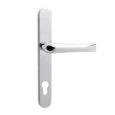 Mila Supa Standard Lever/Lever Door Handles, 240mm Backplate - 92mm C/C Euro Lock, Polished Stainless Steel - 570501 (sold in pairs) POLISHED STAINLESS STEEL - 240mm (92mm C/C)