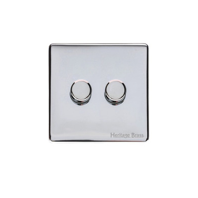 M Marcus Electrical Vintage 2 Gang Trailing Edge Dimmer Switch, Polished Chrome - X02.270.TED POLISHED CHROME