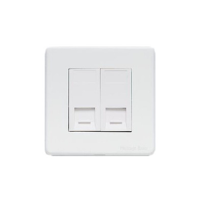 M Marcus Electrical Vintage 2 Gang Telephone Sockets (Master OR Secondary Line), Gloss White - XGL.156.W GLOSS WHITE - MASTER LINE SOCKET
