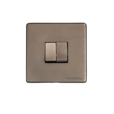 M Marcus Electrical Studio 2 Gang 2 Way Switch, Aged Pewter (Trimless) - YAP.210.AP AGED PEWTER