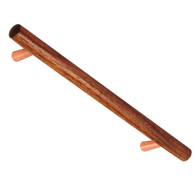 Hafele Tilaa Bar Cupboard Pull Handle (160mm c/c), Walnut/Copper Wood - 193.18.736 WALNUT/COPPER - 160mm c/c