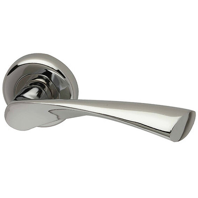 Intelligent Hardware E-Series Zeta Door Handles On Round Rose, Polished Chrome - E-ZET.09.CP (sold in pairs) POLISHED CHROME