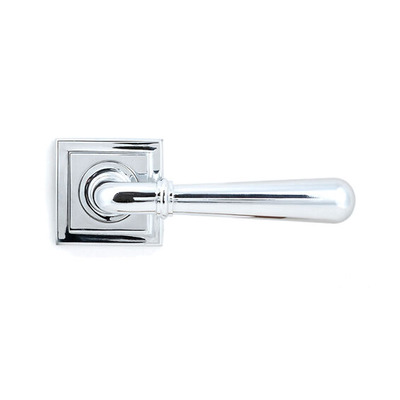 From The Anvil Newbury Door Handles On Square Rose, Polished Chrome - 46056 (sold in pairs) POLISHED CHROME - UNSPRUNG