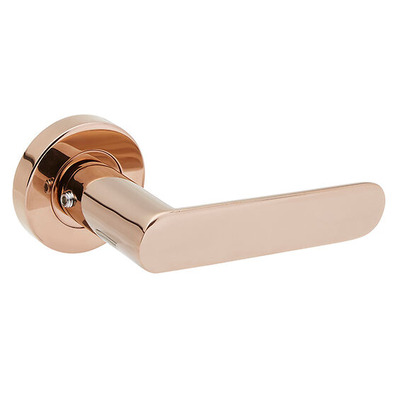 Access Hardware Novas Collection Door Handles On Round Rose, Polished Copper - B0210PCU (sold in pairs) POLISHED COPPER