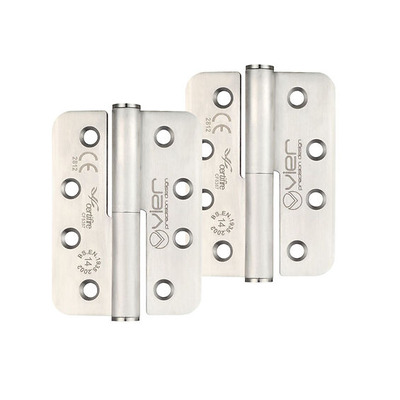 Zoo Hardware 4 Inch Grade 14 Left Or Right Handed Radius Profile Lift-Off Hinge, Stainless Steel - VLH-L243-14-R (sold in pairs) LEFT HANDED - 102mm x 76mm x 3.4mm