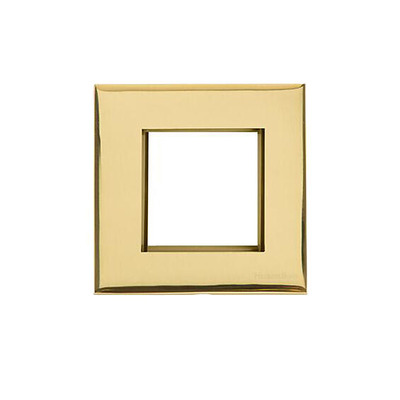 M Marcus Electrical Winchester 2 Module Euro Plate, Polished Brass - PL.W01.2692.G POLISHED BRASS