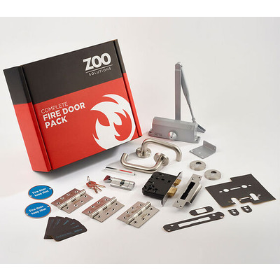 Zoo Hardware Architectural Office Fire Door Locking Kit, Satin Stainless Steel Finish - KITA3-FDP-A3 OFFICE KIT LOCKING - FIRE RATED 30 MIN