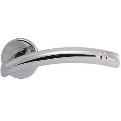 Carlisle Brass Serozzetta Cuarenta Door Handles On Round Rose, Polished Chrome - SZC340CP (sold in pairs) POLISHED CHROME
