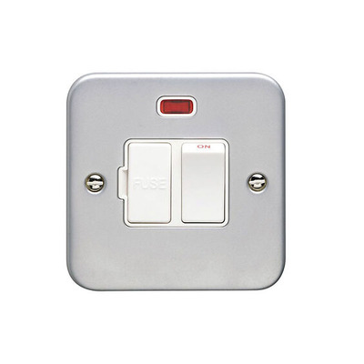 Carlisle Brass Eurolite Utility 13 Amp Switched Fuse Spur With Neon, Metal Clad - MCSWFNW METAL CLAD