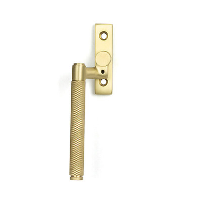 From The Anvil Left Or Right Handed Brompton Knurled Locking Espagnolette Window Fastener, Satin Brass - 50919 SATIN BRASS - RIGHT HAND