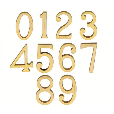 Heritage Brass 0-9 Concealed Fix Numerals (76mm - 3"), Satin Brass - C1564 0-SB SATIN BRASS - 8
