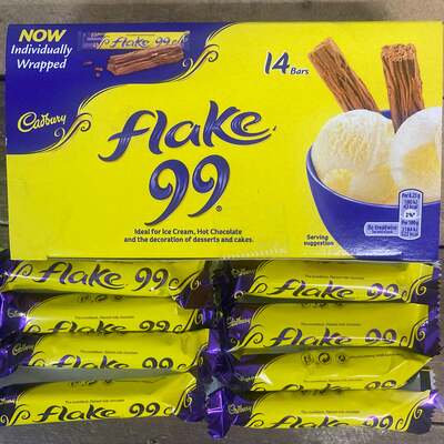 28x Cadbury Flake 99 Chocolate Bars (2 Packs of 14x8.25g)