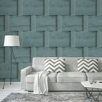 Image of Harrow Weave Wood Panel Wallpaper Green Debona 6736