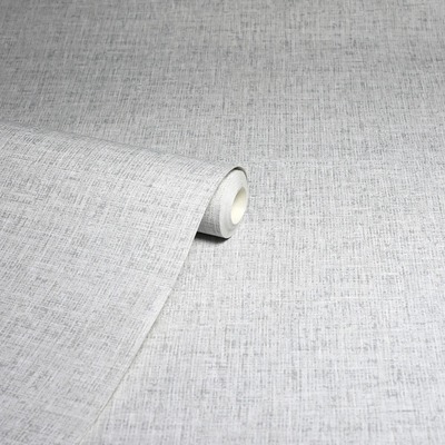 Linen Texture Wallpaper Light Grey Arthouse 676006
