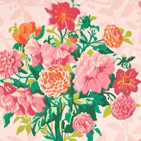 Image of Harlequin X Sophie Robinson Dahlia Bunch Wallpaper Rose Quartz/Spinel HSRW113056