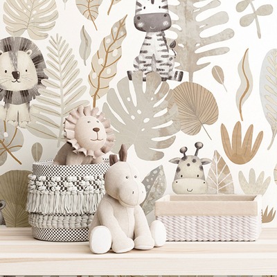 Little Explorers 2 Wallpaper Savannah Silver Grey Galerie 14837
