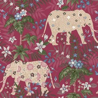 Image of Into The Wild Elephant Wallpaper Red Galerie 18548