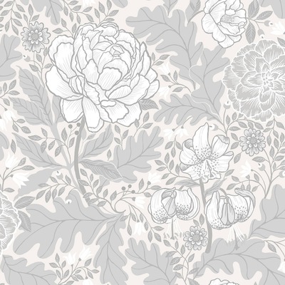 Ekbacka Camille Floral Wallpaper Grey Galerie 14000
