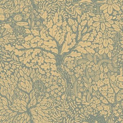 Hjarterum Olle Arts and Crafts Inspired Wallpaper Green Galerie 83107
