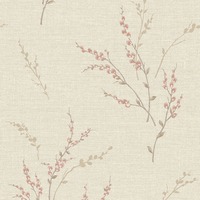 Carmella Floral Textured Vinyl Wallpaper Pink Belgravia 7153