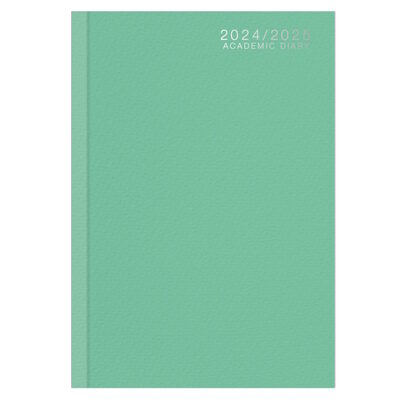 2024/2025 Academic A5 Day A Page Mid Year Hardback Diary - MINT GREEN