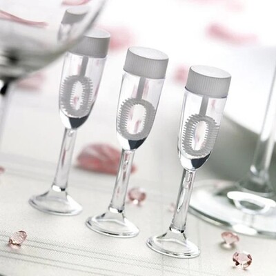 24 x Champagne Glass Shaped Bubbles Wedding Table Favours