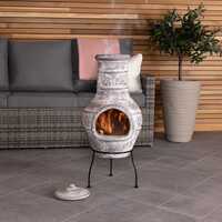 Acopulco Grey Clay Chiminea