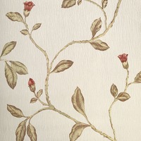 Lia Floral Trail Heavyweight Vinyl Wallpaper Red / Cotton Holden Opus 35173